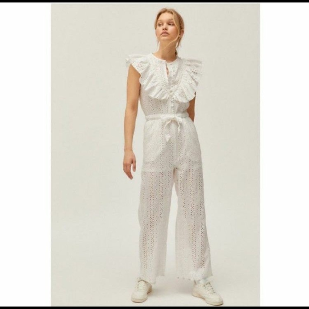 Urban Outfitters white jumpsuit button up